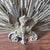 Antique Fabulous Art Deco Double Griffin Brass Peacock Fan Fireplace Screen 1920 For Sale - Image 6 of 13