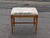 Traditional Vintage Georgian Style Mahogany Vanity Bench, Floral Upholstered Dressing Stool, Spindle Leg Accent Chair, Bedroom Seating, Antique Stool For Sale - Image 3 of 7