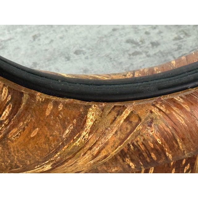 Pottery Barn Round Bark Wood Mirror For Sale - Image 9 of 12