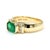 1.30 Carat Emerald Half Bezel East West Set 14k Gold Unisex Ring, Size 7 For Sale - Image 4 of 11