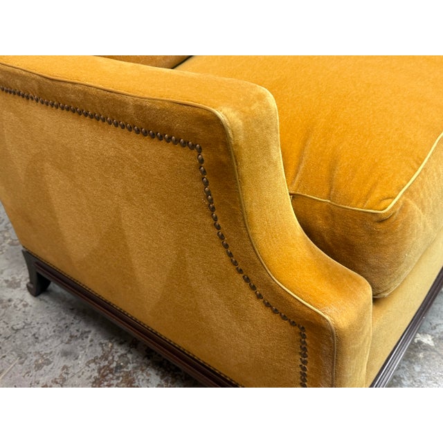 Goldenrod Adeeni Design Group LPB Knoll Velvet Sofa For Sale - Image 8 of 12