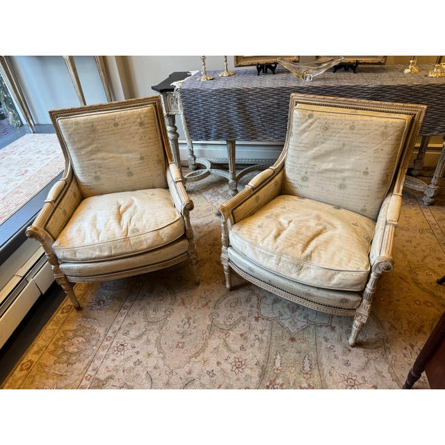 French Mid 20th Century Vintage French Louis XVI Style Leather Side Chairs For Sale - Image 3 of 9