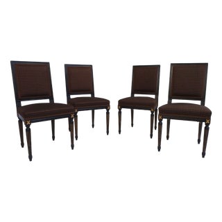 Black and Golden Dining Chairs, 1990, Set of 4 For Sale
