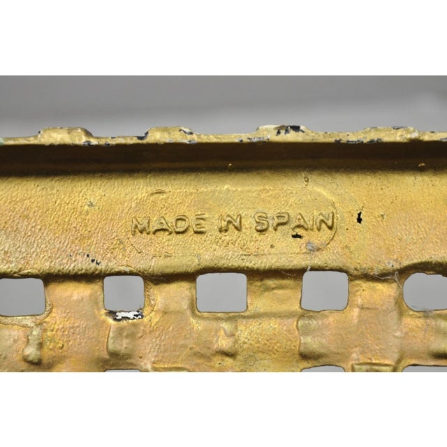 Vintage Hollywood Regency Faux Bamboo Basketweave Lattice Aluminum Side Chair For Sale - Image 11 of 13