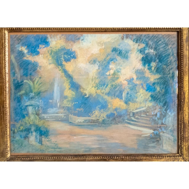 We are selling this gorgeous pastel on paper study of a garden scene. This drawing or study is very professionally...