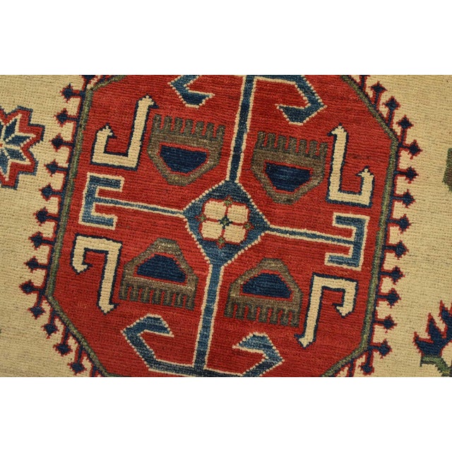 Kazak Rug 10′ X 13’4” Beige Wool Tribal Hand-Knotted Oriental Carpet For Sale - Image 4 of 15