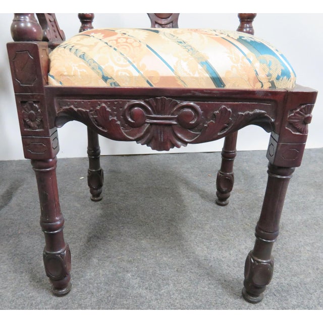 Victorian Style Mahogany Figural Carved Corner Chairs - a Pair For Sale In Philadelphia - Image 6 of 8