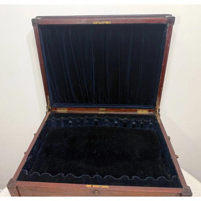 Huge Antique 19th Century Wood Bronze Flatware Silverware Box Display Case Set For Sale - Image 17 of 18
