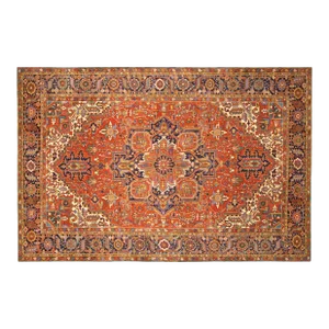 Antique Persian Heriz Oriental Rug, Room Size, W/ Central Medallion