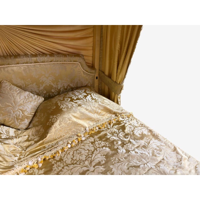 George Iii, Mahogany, Gilt-Wood, Silk, Canopy Bed, England C. 1880s For Sale - Image 13 of 18