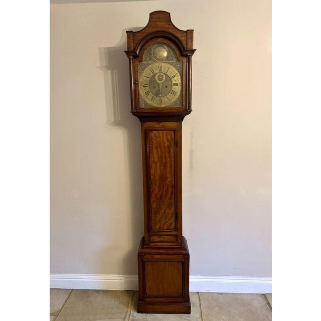 Antique George III Mahogany and Brass Arched Face Long Case Clock, 1800 For Sale - Image 10 of 10