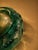Vintage Murano Style Bullicante Green Art Glass Ashtray, Mid-Century Modern Italian Glass Bowl For Sale - Image 9 of 9