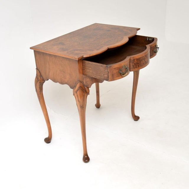 Antique Console Table in Burr Walnut, 1900 For Sale - Image 4 of 11