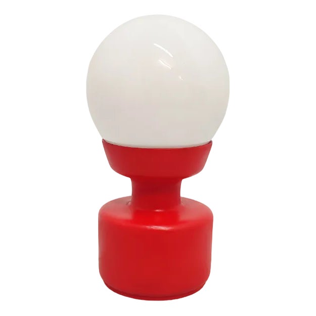 Walnut and Glass Table Lamp, Spain, 1970s For Sale