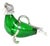 Silver-Plated Green Glass Walrus Decanter Bottle For Sale