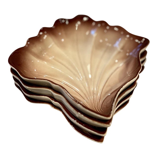 Vintage Mid Century Valley Vista 600 Ca Pottery Leaf Pattern Serving Bowls-Set of 4 For Sale