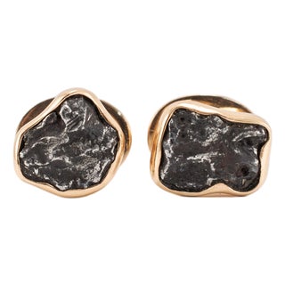Men’s Jorge Adeler 18k Rose Gold Meteorite Nugget Cufflinks, A Pair For Sale