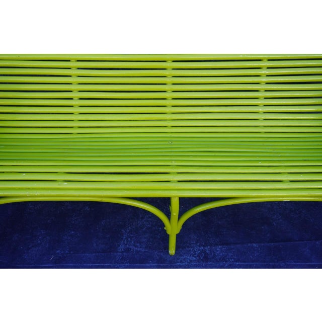 This fluorescent chartreuse Thonet-style bentwood bench dates to the 1920s and has been reimagined with a striking pop-art...