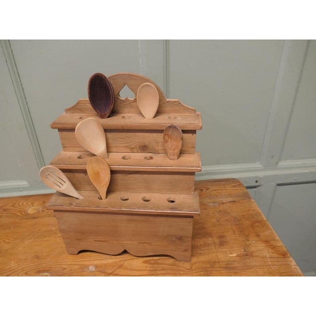 Farm House Country Pine Spoon Rack, 1930 For Sale - Image 4 of 6