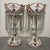 Vintage Occupied Japan Porcelain Mantle Lustre Lamp Bases W/ Crystal Spear Prisms - Pair For Sale - Image 4 of 10