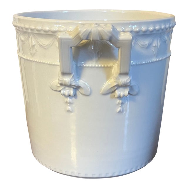 Antique 19th Century KPM Berlin Blanc De Chine Porcelain Ice Pail or Cachepot in the Kurland Pattern For Sale