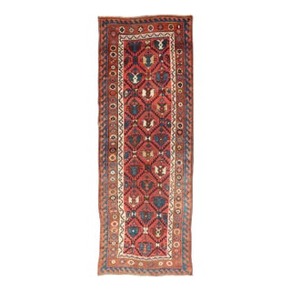 Late 19th Century Late 19th Century Kazak Runner Featuring All-Over Geometric Tribal Motifs For Sale