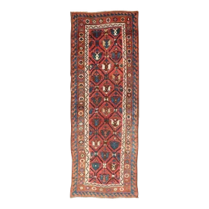 Late 19th Century Late 19th Century Kazak Runner Featuring All-Over Geometric Tribal Motifs