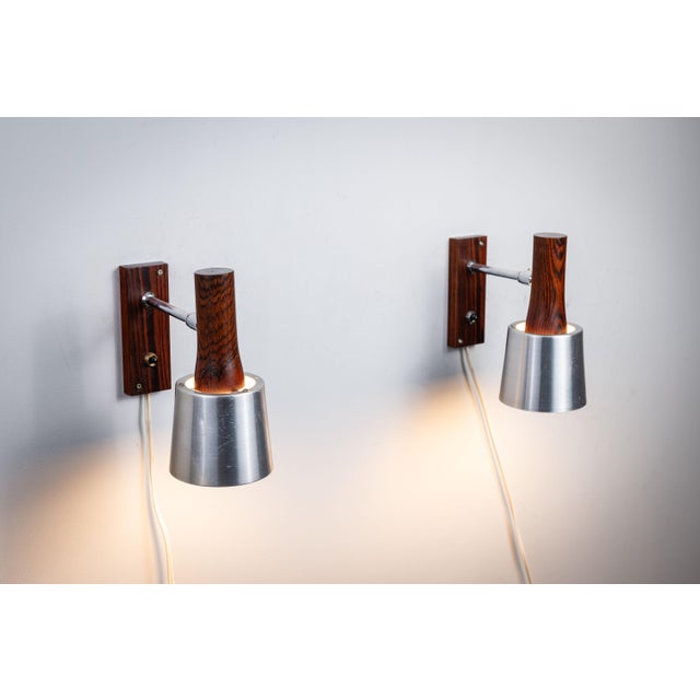 Wood Silva Wall Lamps from Lyfa, 1960s, Set of 2 For Sale - Image 7 of 14