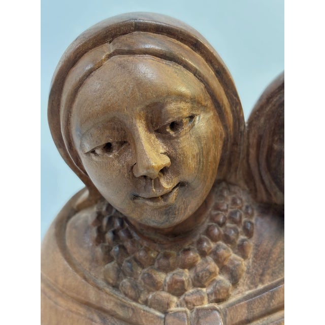 Wood Vintage Luis Potosi Woord Carving 'Mother and Child' For Sale - Image 7 of 12