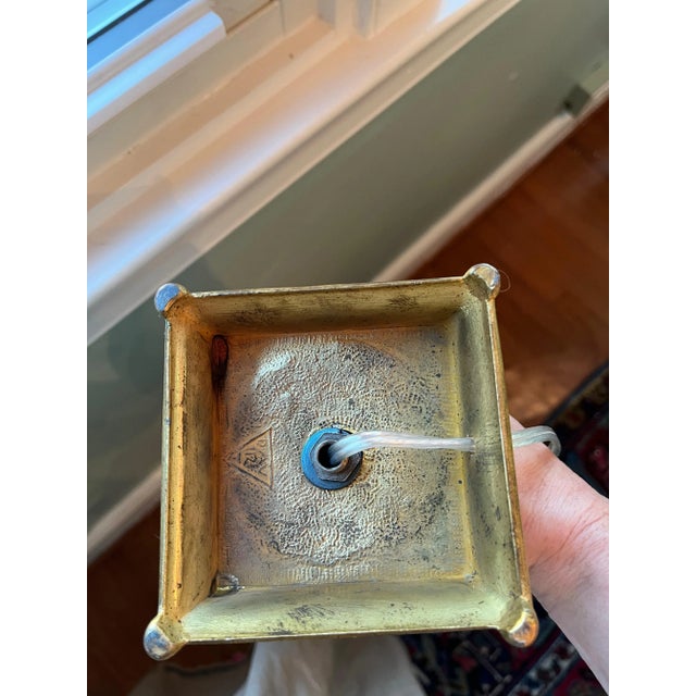 Ceramic Mid-Century Lenox Porcelain Lamp Blue With Bow For Sale - Image 7 of 8