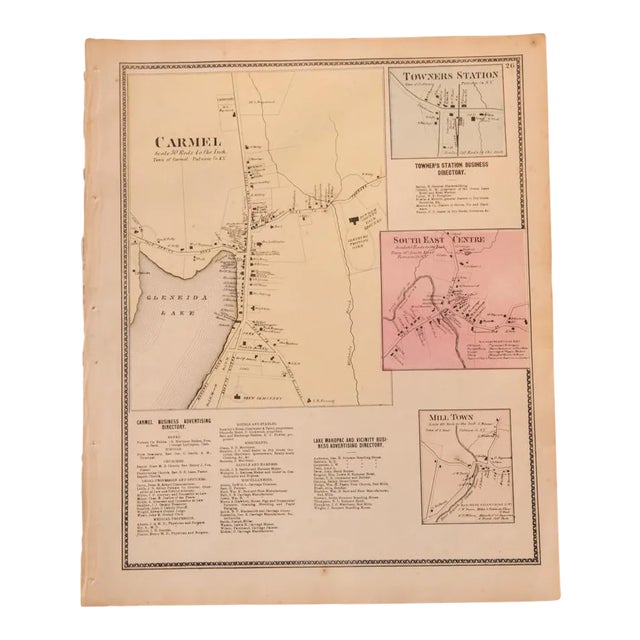 Antique Carmel NY map For Sale