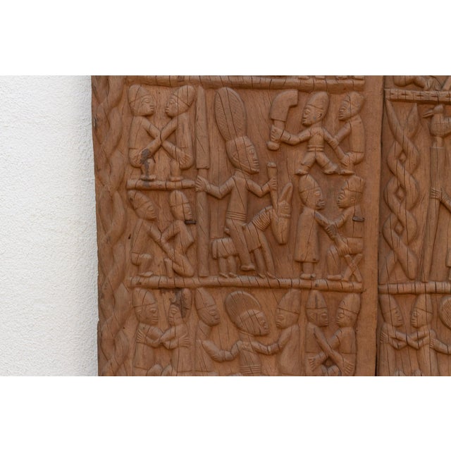 Grand Finely Carved Yoruba Panel Palace Door For Sale - Image 4 of 7