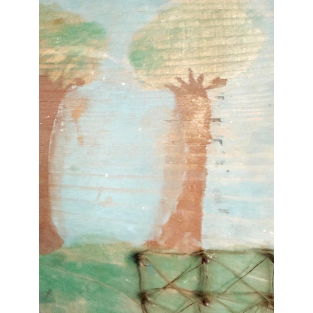 Early 20th Century Folk Art Landscape, Mixed Media on Board, Early 20th C For Sale - Image 5 of 7