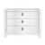 Matthew Izzo Home Cora Textured White Linen Three Drawer Chest With Satin Brass Drawer Pulls For Sale - Image 9 of 9
