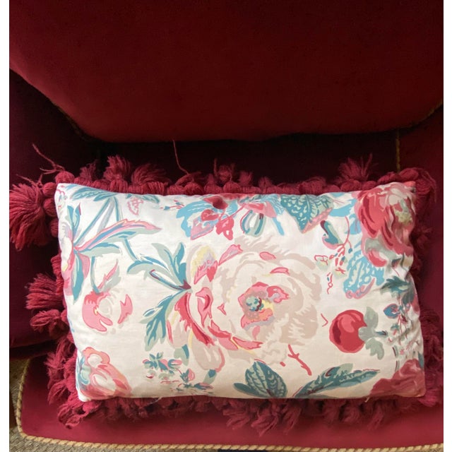 Custom Floral Bergere Chair Upholstered in Brunschwig & Fils For Sale - Image 10 of 12