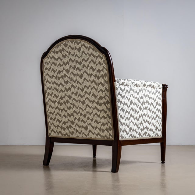 Greige Early-20th Century Pair of Art Deco Armchairs, France For Sale - Image 8 of 12
