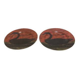 Vintage Sakura Warren Kimble "Swan's Song Inn" Country Inns Salad Plates — Set of 2 For Sale