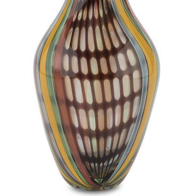 Rainbow Glass Vase with Colorful Stripes, Italy, 1970s For Sale - Image 3 of 5