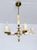 Onyx Vintage 1980s Italian Onyx Brass Marble Chandelier Lighting Ceiling Fixture Light For Sale - Image 8 of 9