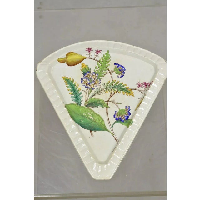 Antique Victorian Large Porcelain Covered Cheese Dish With Flowers and Leaves For Sale - Image 12 of 12