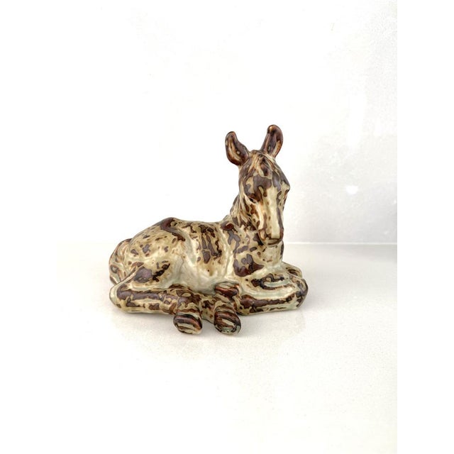 Beige Asinello Figure by Knud Kjhn for Royal Copenhagen, 1940s For Sale - Image 8 of 8