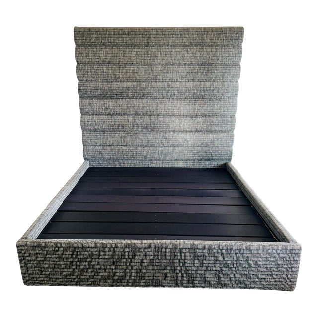 Custom California King Upholstered Bed – Mokum Fabric – Designer Quality For Sale