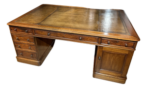 Large Victorian Partners Desk in Mahogany