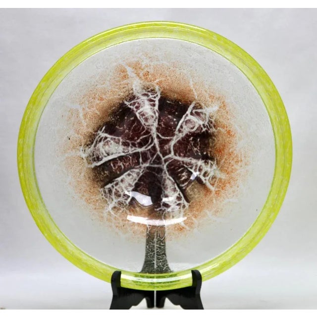 Large wmf 'ikora' crackled art glass bowl german glass bowl by karl wiedmann for wmf ikora, 1930s baushaus art deco. A...