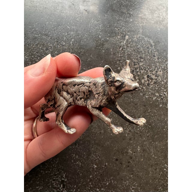 Antique German Silver Fox Collectible Figurine For Sale - Image 9 of 9