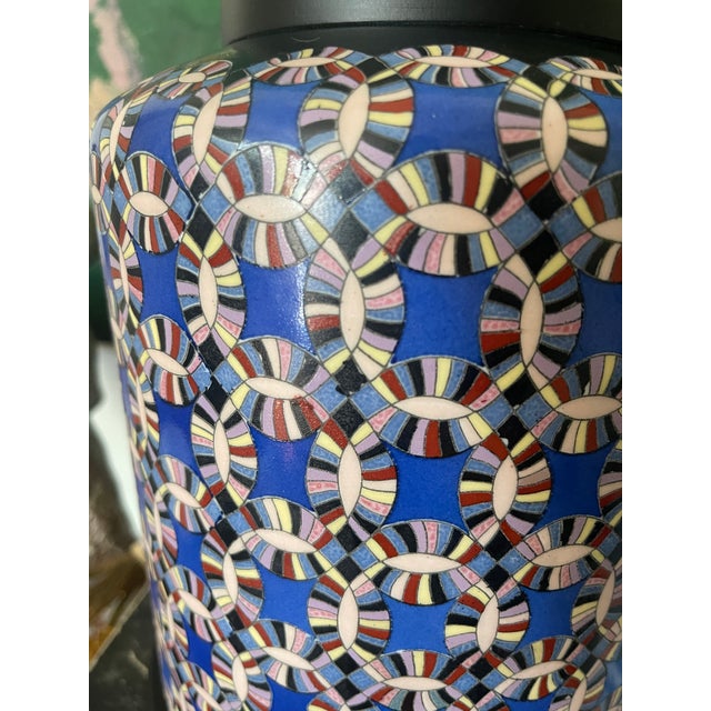 1980s 1989 Tyndale Blue Kaleidoscope Lamp For Sale - Image 5 of 9