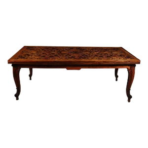 19th Century Marquetry Inlaid Walnut Dining Table