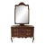 Large Scale Vintage Davis Cabinet Co Cherry Wood Chest of Drawers Console & Wall Mirror For Sale
