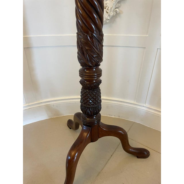 Carved Mahogany Plant Stand, 1860s For Sale - Image 3 of 7
