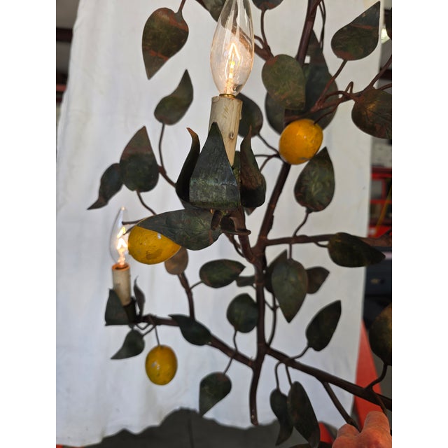 Vintage Italian Tole Citrus Wall Sconce For Sale - Image 4 of 15